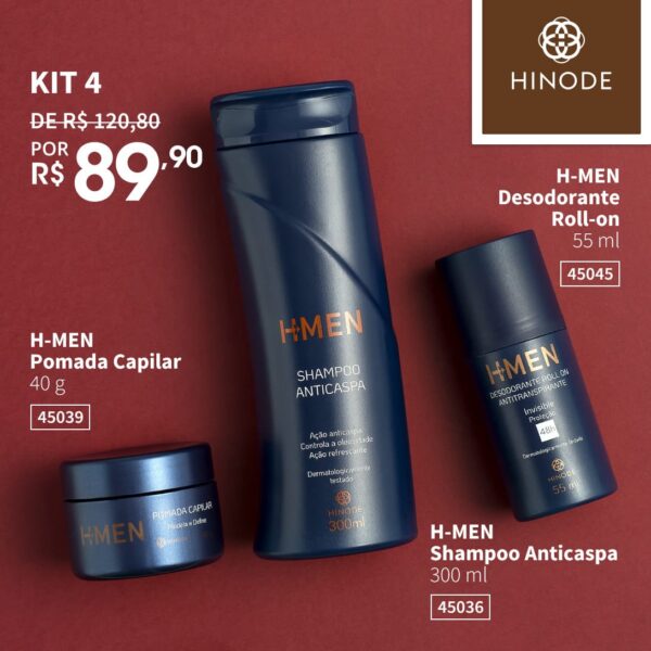 Kit Dia dos Pais 4 - Pomada Capilar + Shampoo Anti Caspa + Desodorante